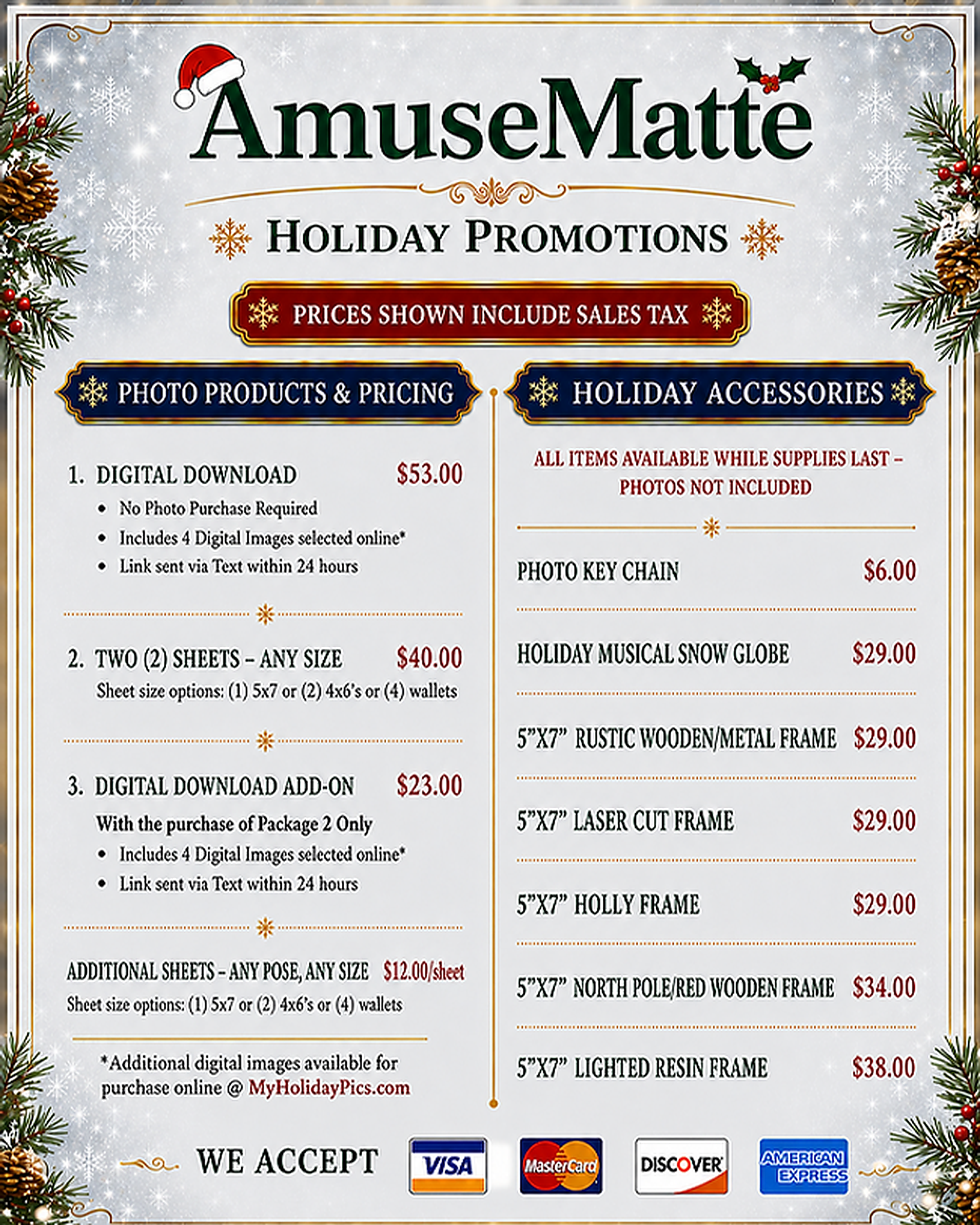 Photo Products & Pricing